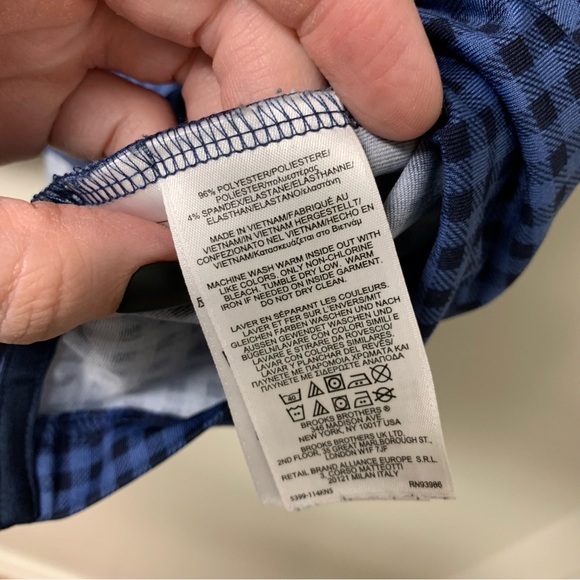 Brooks Brothers Buffalo Plaid Checked Blue Black Polo‎ Size Large - Picture 6 of 6